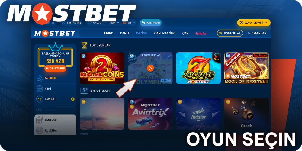 Mostbet Casino-da sevimli oyununuzu seçin