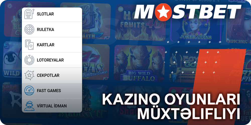 Mostbet kazino oyunları